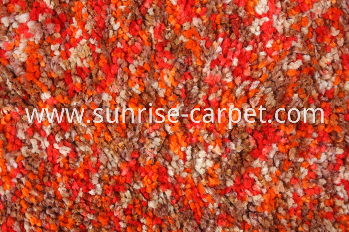 Microfiber Space dye yarn Shaggy Orange Color